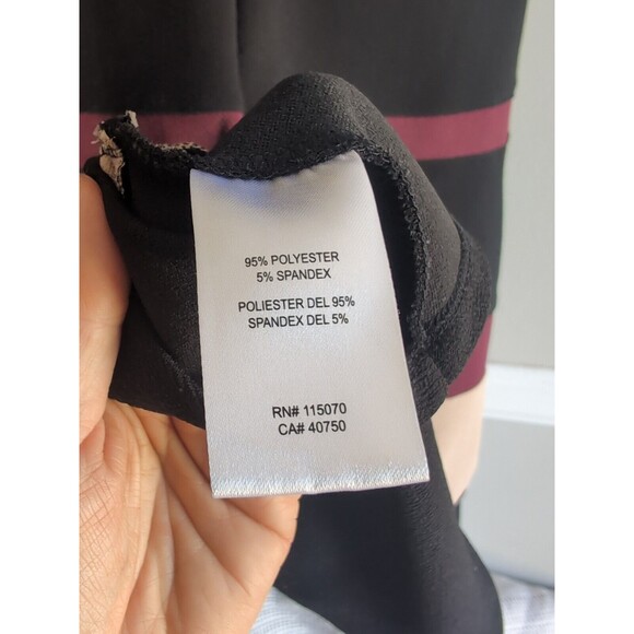 Nina Leonard Sleeveless Jewel Neck Black Color-block Dress S Striped Fit & Flare - Picture 10 of 10